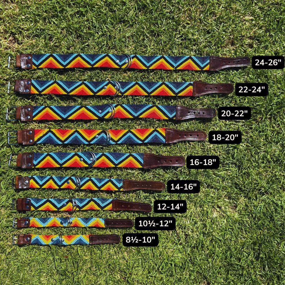 Armonia Astral Handcrafted Dog Collar Size Guide