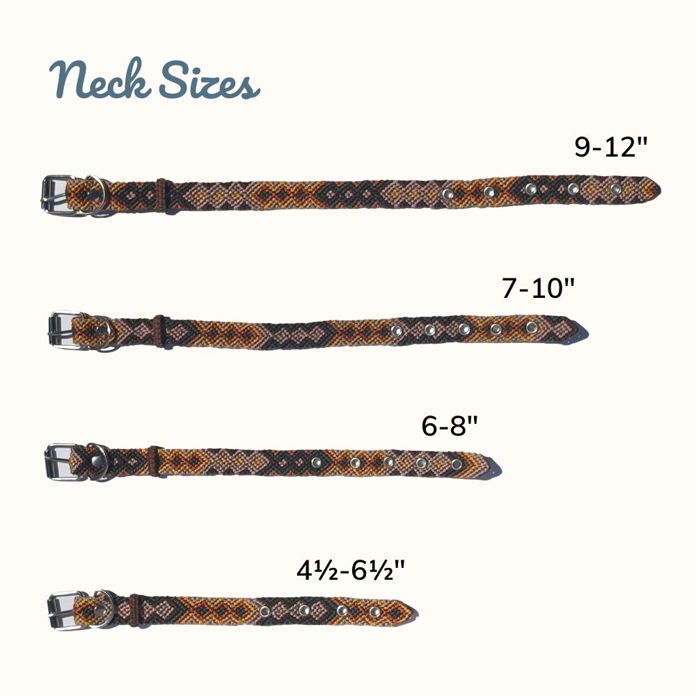 Esencia Salvaje Handcrafted Cat Collar Size Guide
