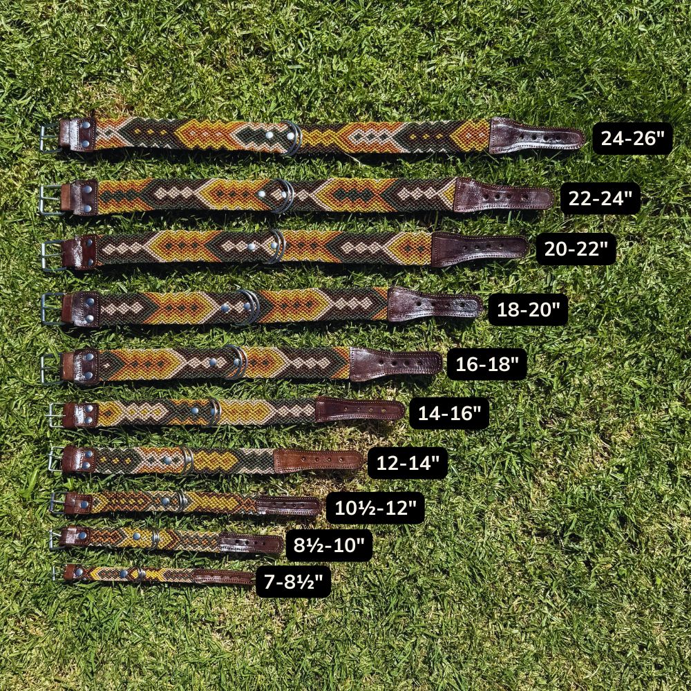 Esencia Salvaje Handcrafted Dog Collar Size Guide
