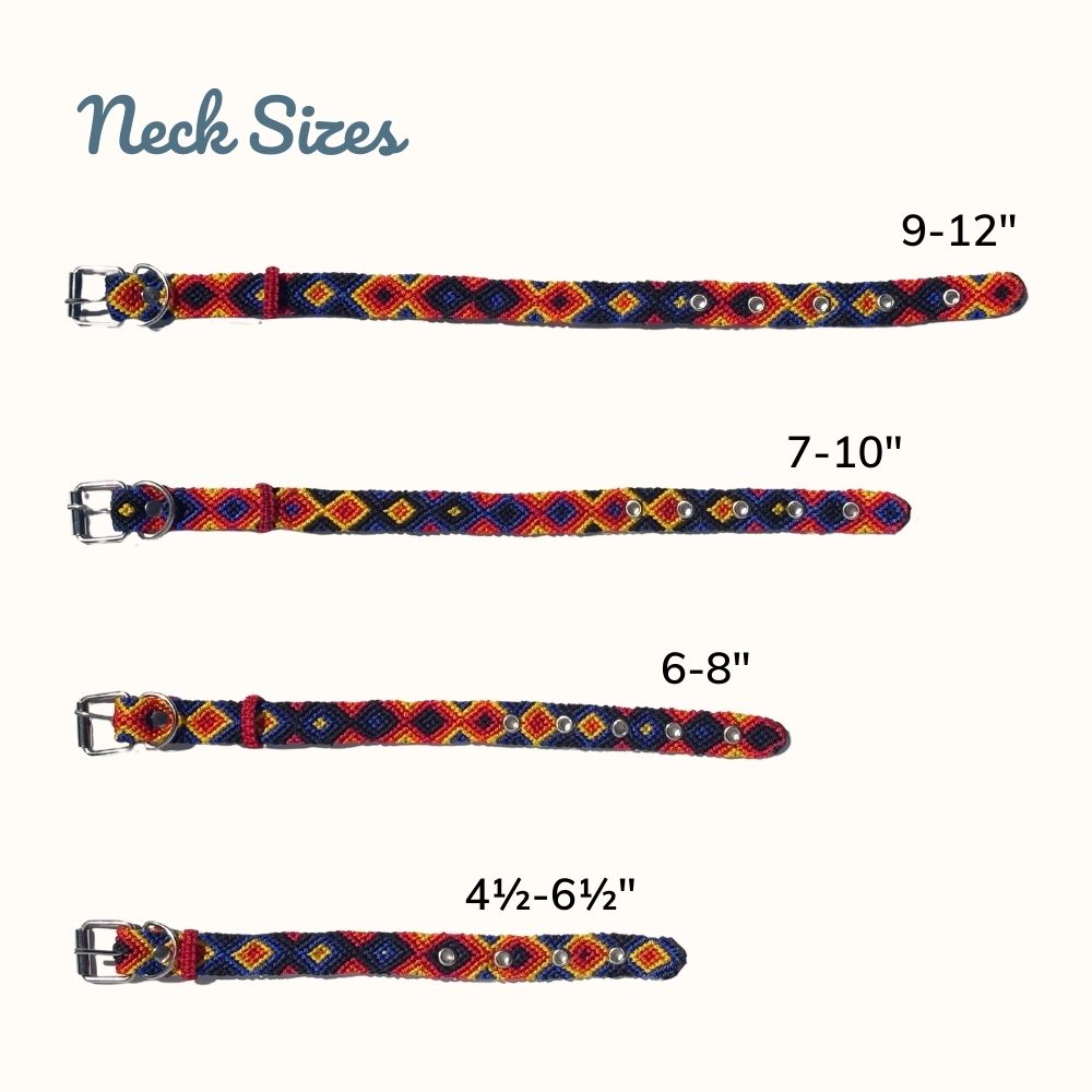 Euforia Gaia Handcrafted Cat Collar Size Guide