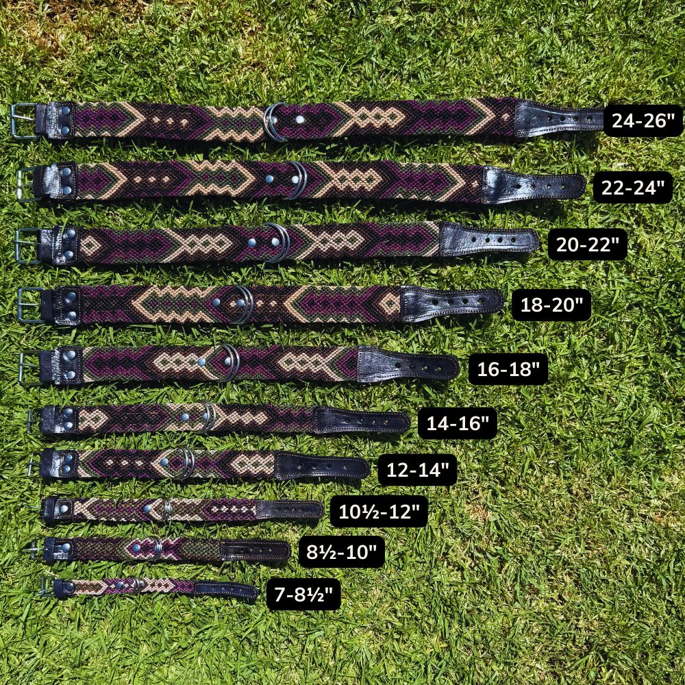 Instinto Feroz Handcrafted Dog Collar Size Guide
