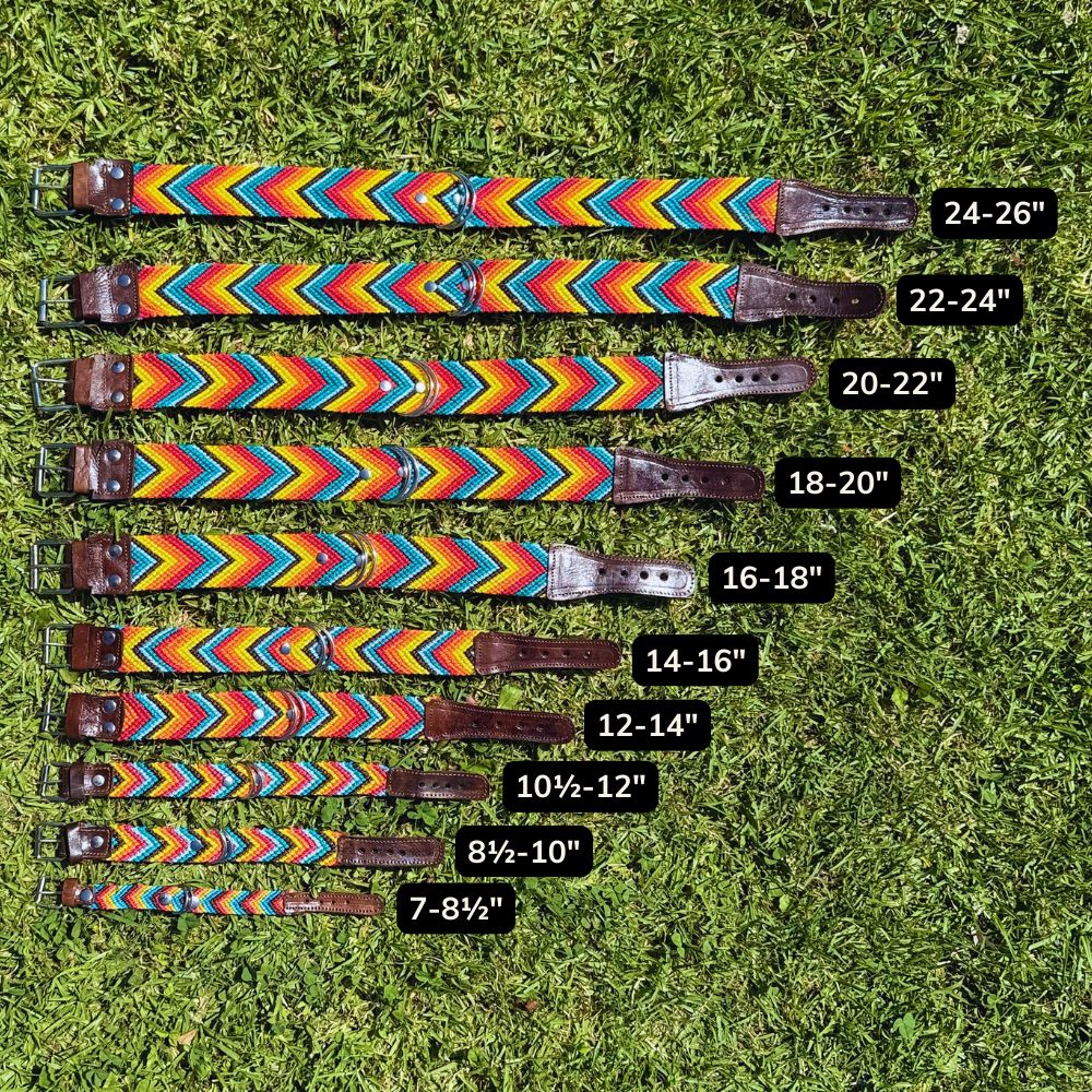 Prisma Intensa Handcrafted Dog Collar Size Guide