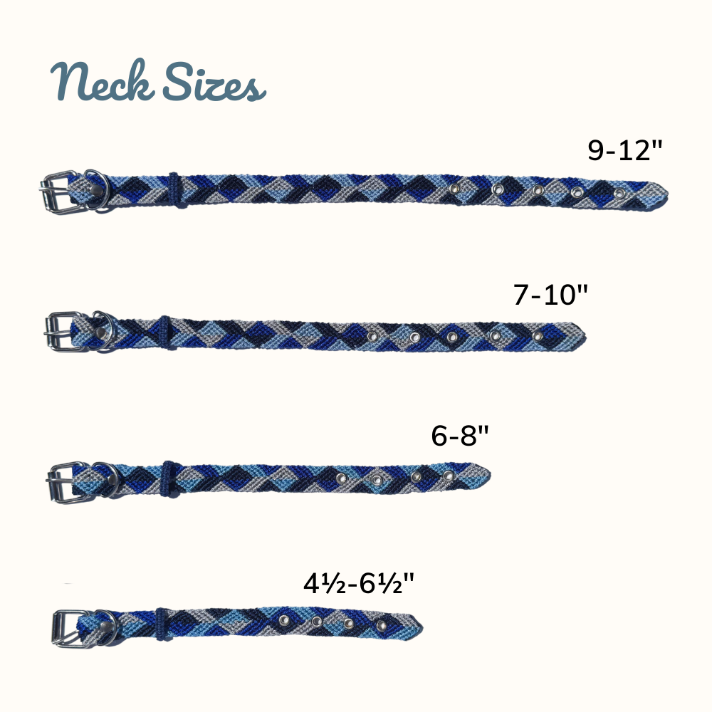 Abismo Sereno Handcrafted Cat Collar Size Guide