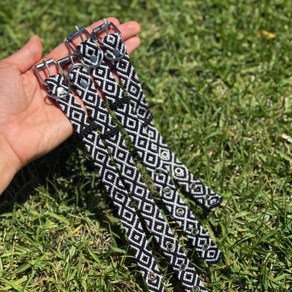 Black and White Handmade Cat Collars from Mexico
