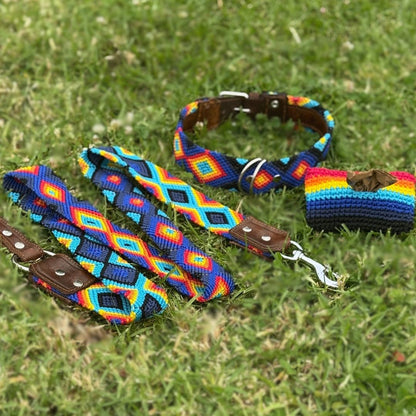 Colorful Diamonds Dog Collar and Leash Set