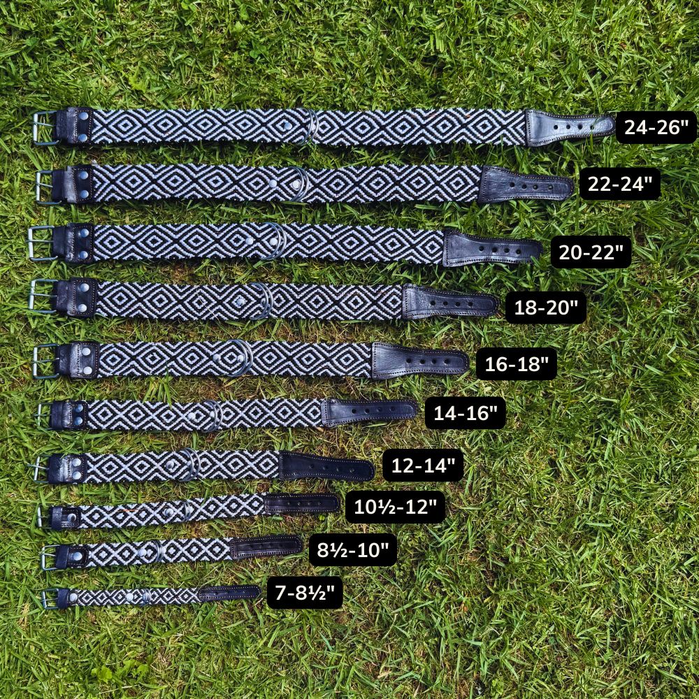 Equilibrio Equinox Handcrafted Dog Collar Size Guide
