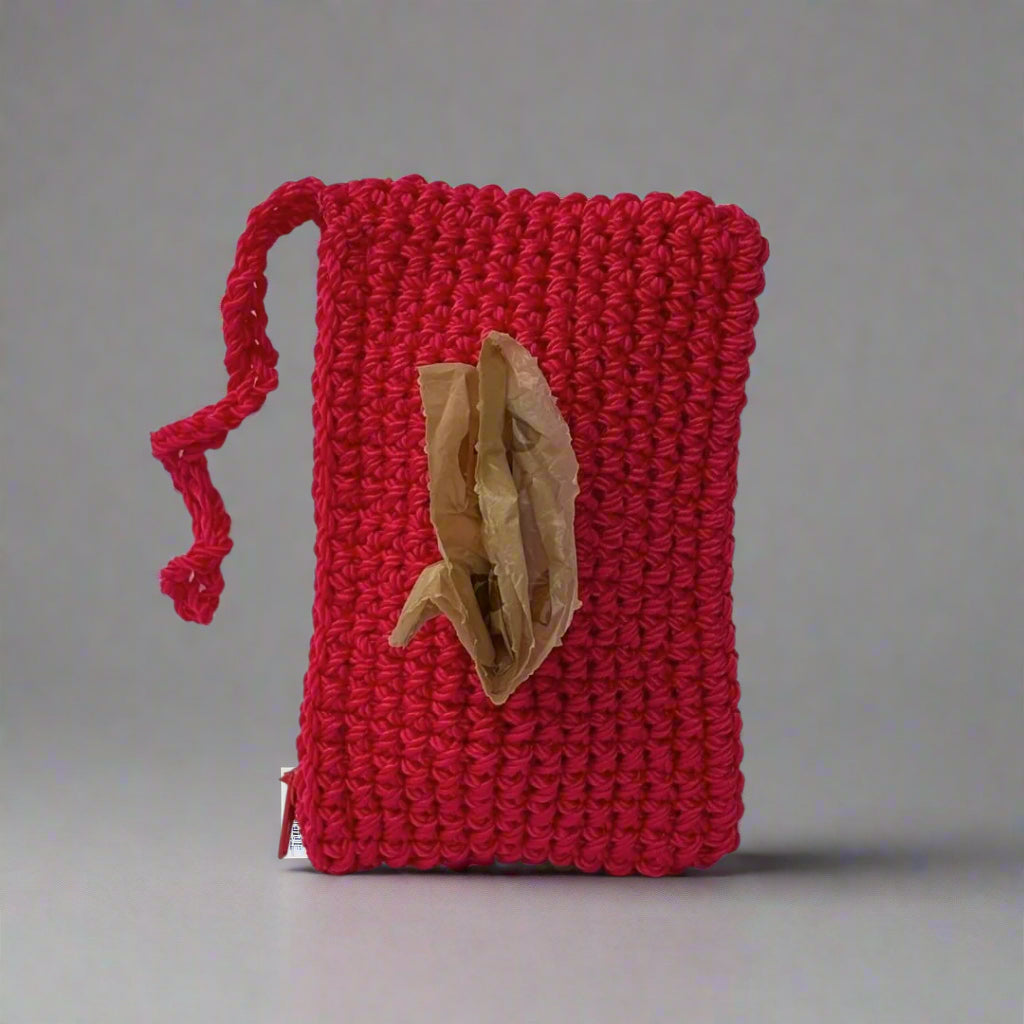 Essential Handcrafted Poop Bag Holder Red