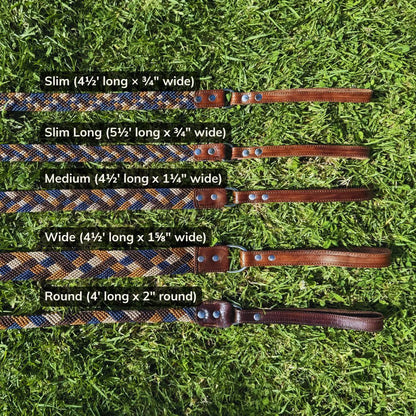 Eterno Arcano Handcrafted Dog Leash Size Guide