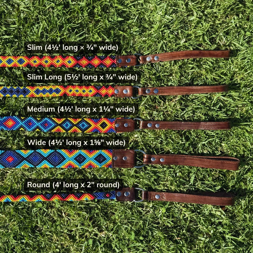 Euforia Gaia Handcrafted Dog Leash Size Guide