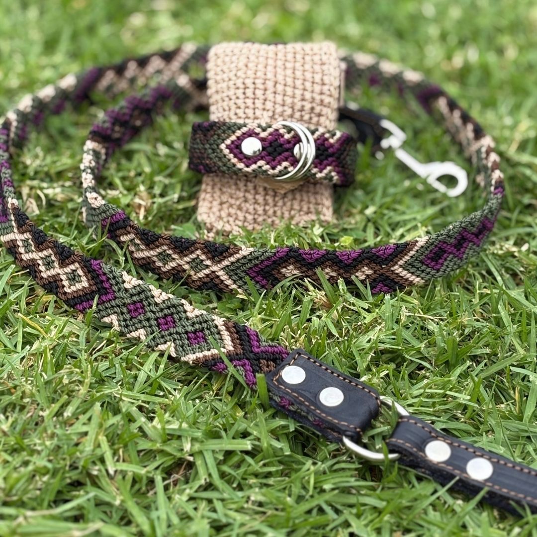 Instinto Feroz Handmade Dog Collar and Dog Leash from Mexico