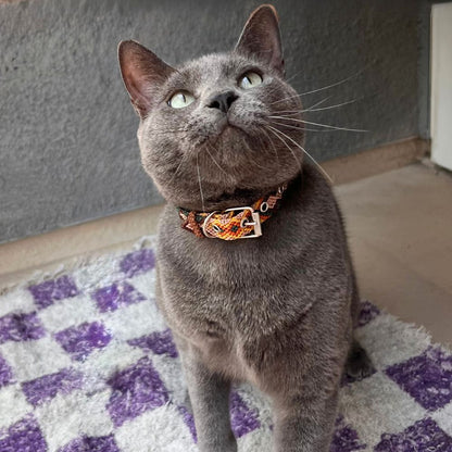 Neutral Handwoven Cat Collars made in Mexico