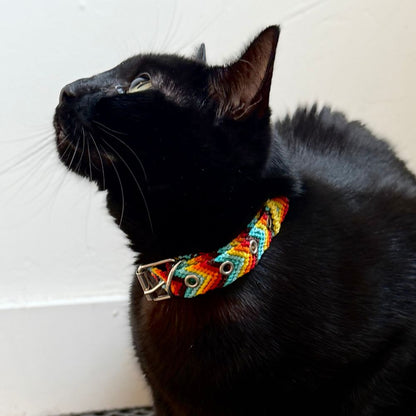 Rainbow Handmade Cat Collar Made in Mexico